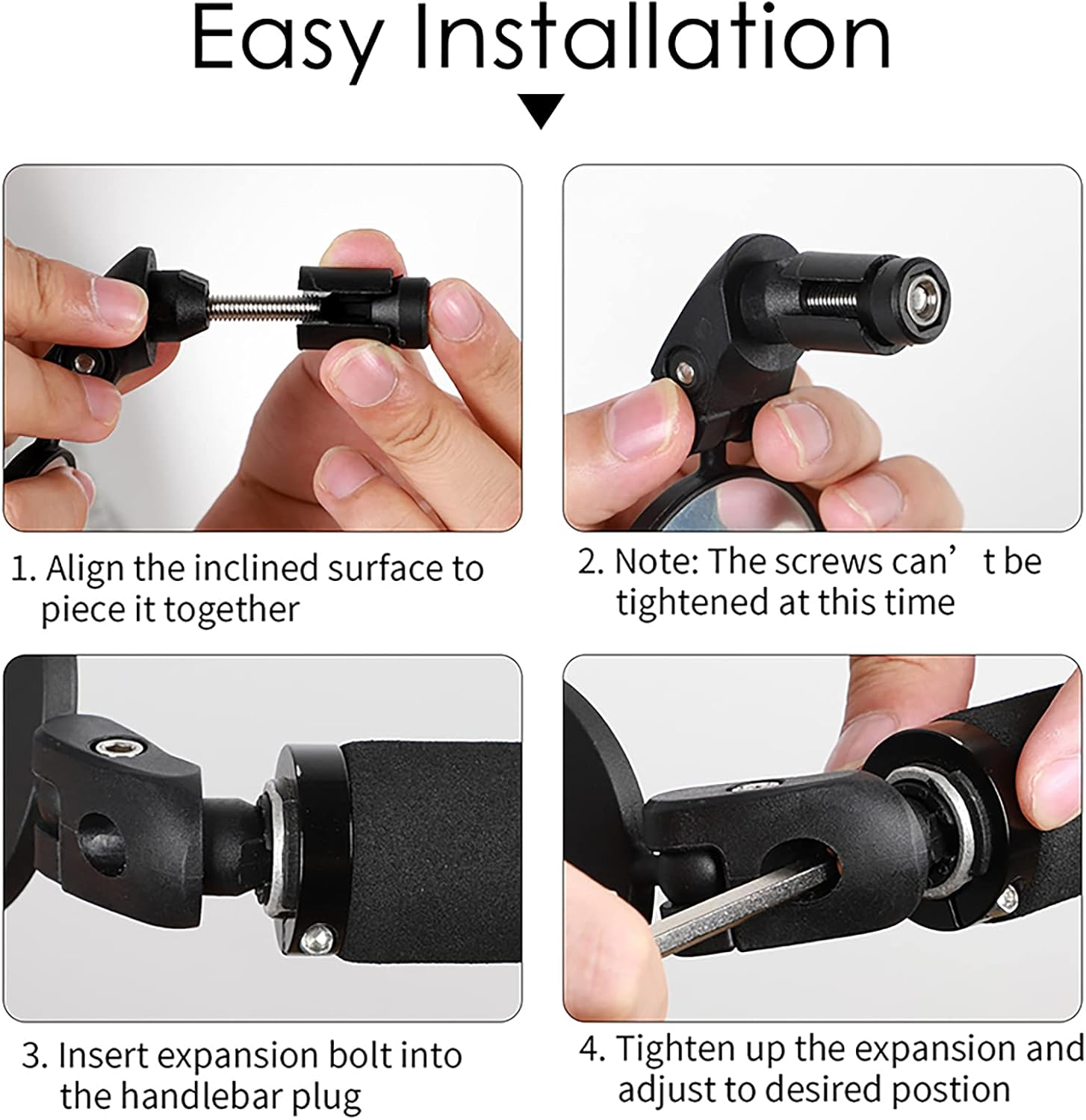 LWPITTY Bike Mirrors 2Pcs Bar End Bicycle Mirrors for Handlebars Bicycle Cycling Lightweight Rear View Mirrors, Safe Rearview Mirror with a Bike Mirror for Mountain Road Bike Bicycle