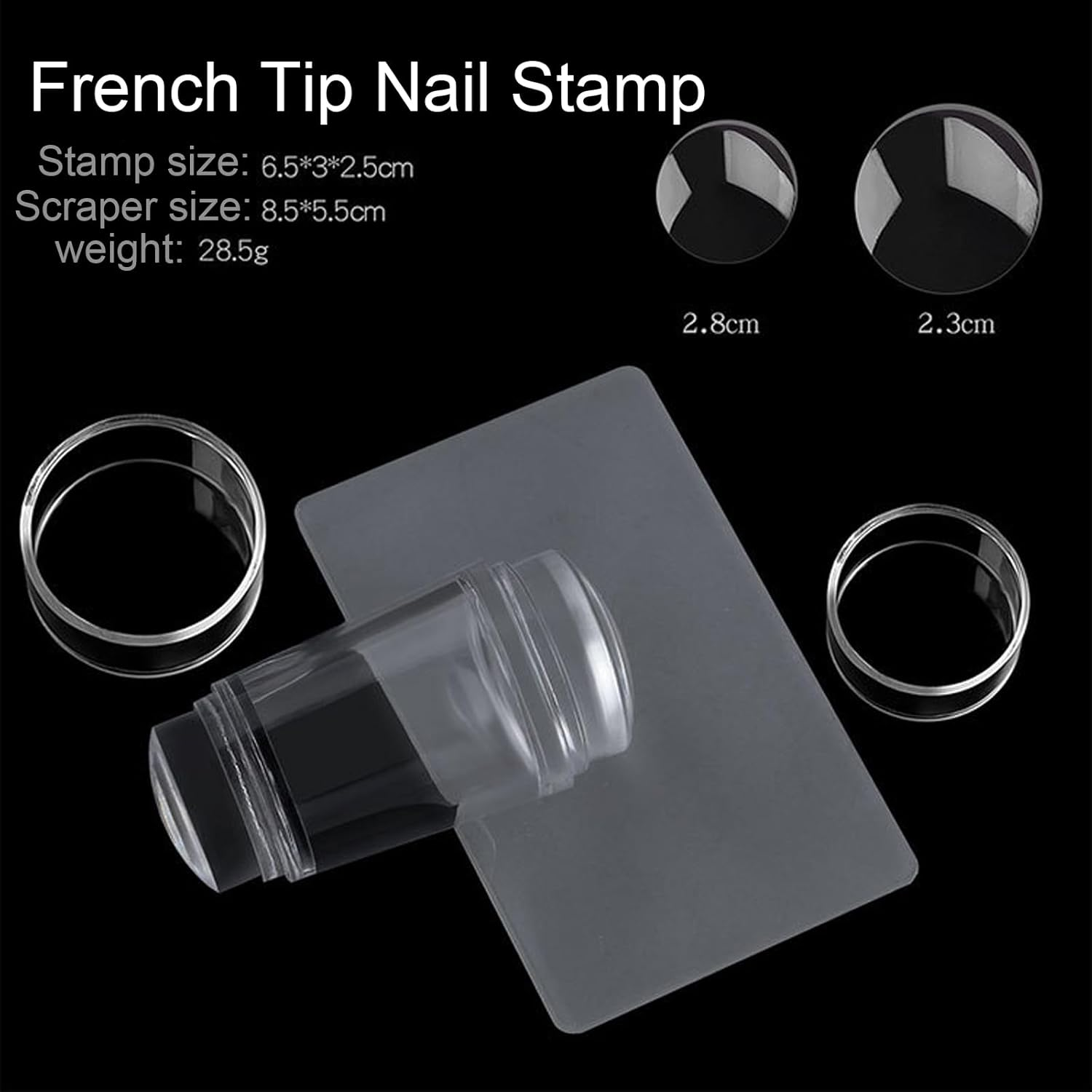 Corigly French Nail Stamper with Scrapers : Nail Art Clear Jelly Stamp for French Manicure, Long Silicone Nail Stamper French Tip with Heads for Home Nail Art Polish Salon image number 3