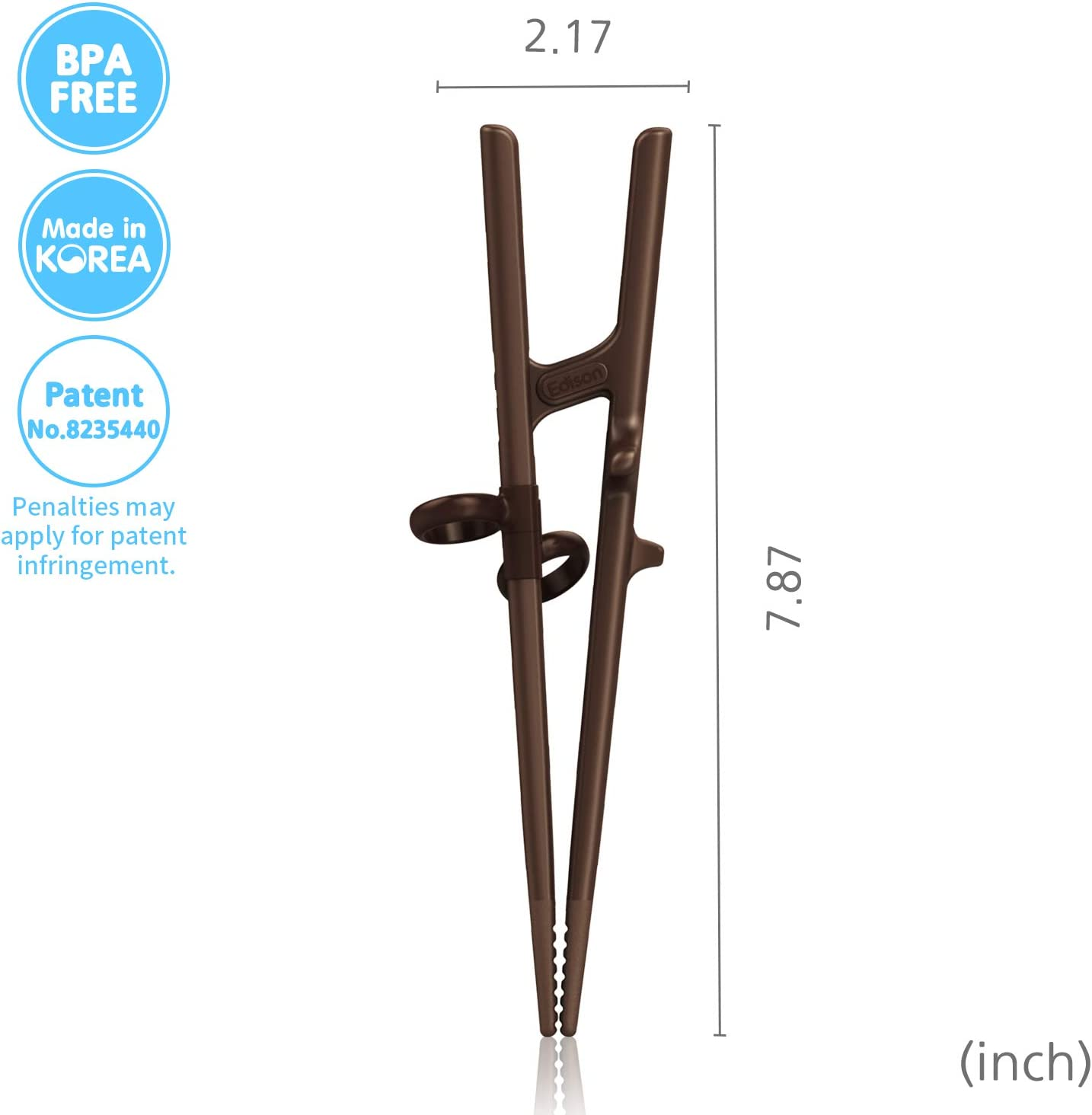 Edison Friends Training Chopsticks for Adults Right-Handed - Beginner Helper, Trainer, Easy Practice Chopsticks - Made in Korea image number 1