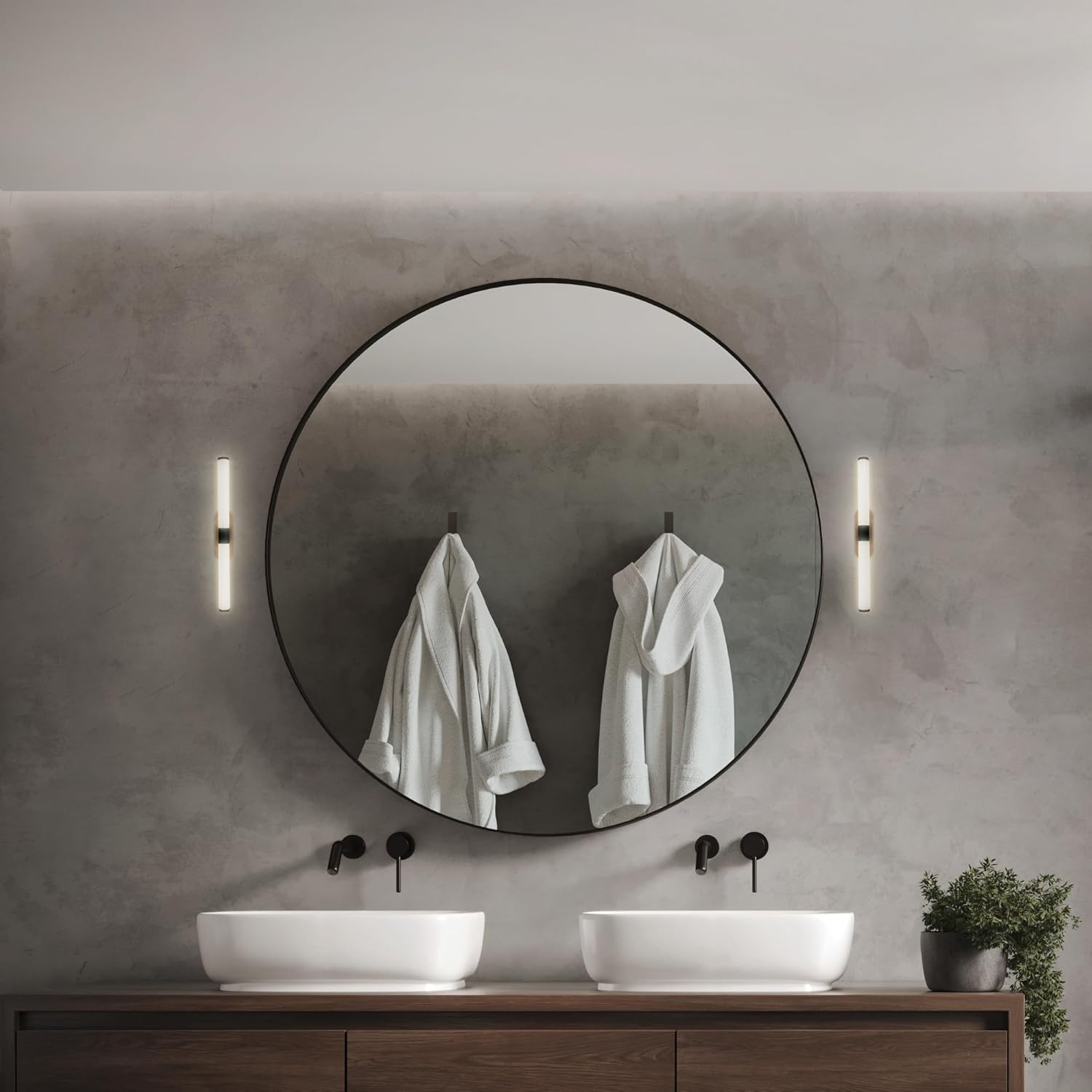 BRILONER - IP44 Bathroom Mirror Wall Light, Splash-Resistant, Luce Specchio Bagno, Bathroom Mirror Wall Light, 40 X 6.5 X 4.5 Cm, Black Wood image number 2