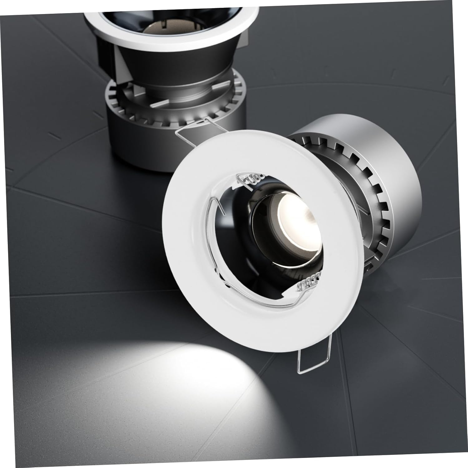 Gadpiparty 3Pcs White Metal Recessed Frame Mr16 Downlight Spotlight Trim Holder for Lighting Fixtures image number 5