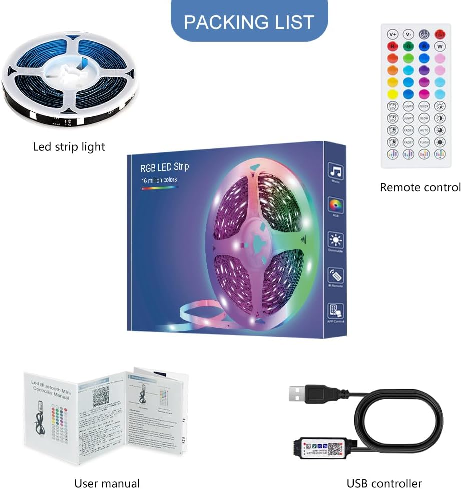 LED Strip Lights 4M, TV Led Lightsfor 50-65 Inch, USB LED TV Backlights with Remote/App Control, Music Sync Backlights Color Changing Led Strip for TV PC Monitor