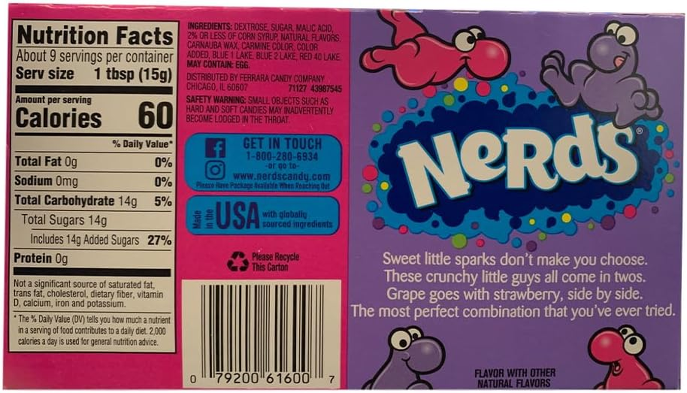 Nerds Candy Strawberry and Grape141G Theatre Box - 2 Pack image number 3