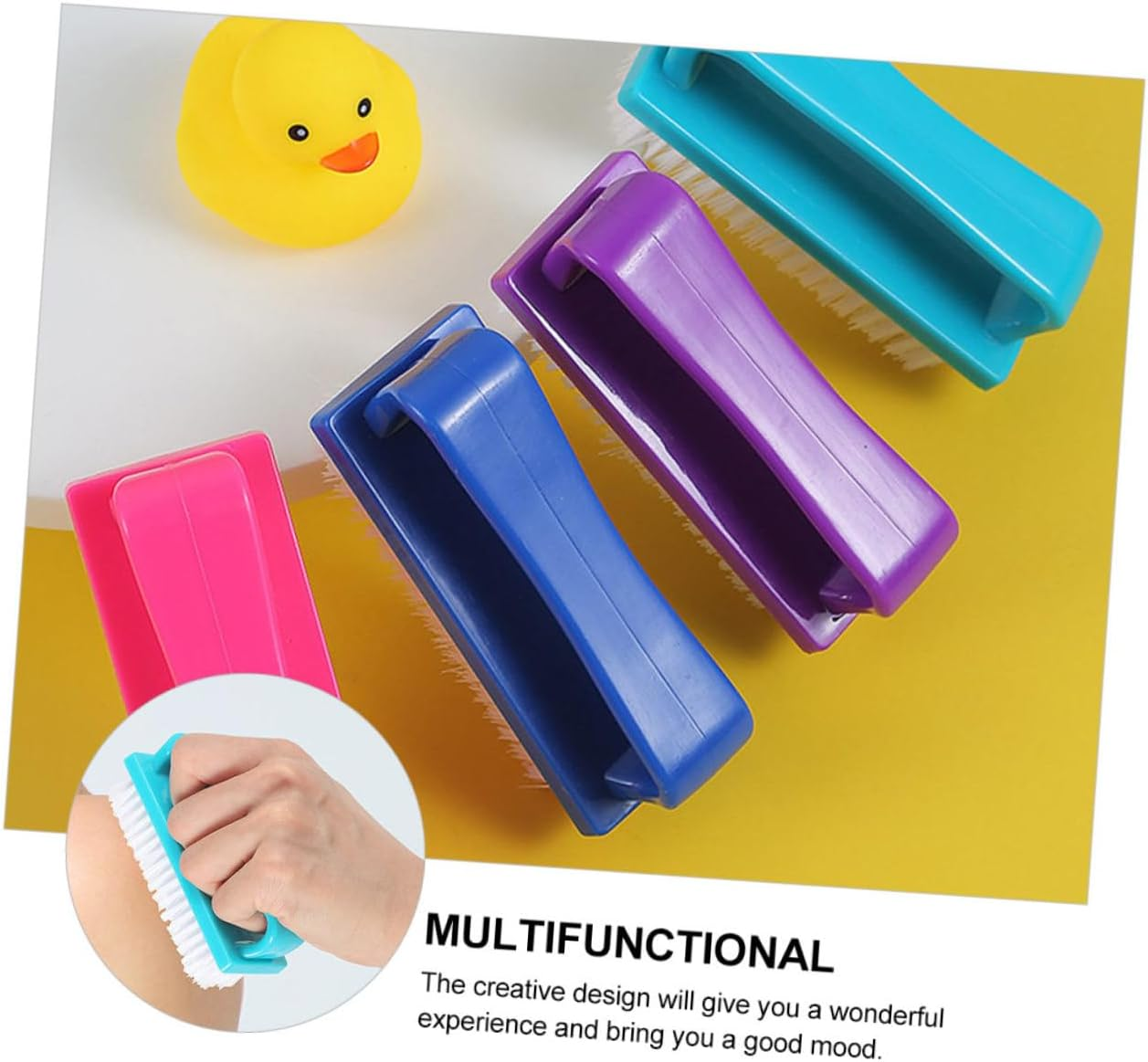 ERINGOGO 4Pcs Home Fingernail Brush Nail Brush Cleaner for Nail Art Manscaping Random Color image number 4