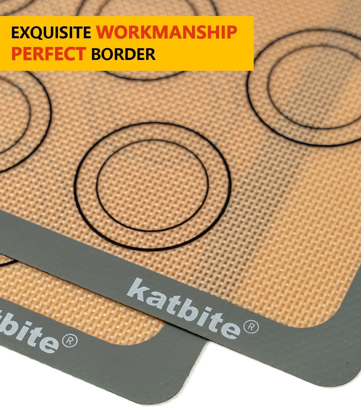 Macaron Silicone Baking Mats, Katbite Silicone Macaroons Baking Mat Set of 2 Half Sheet (11 5/8" X 16 1/2") Reusable & Nonstick Macarons Baking Supplies Silicone Bakeware Mats for Macarons Cookies image number 6