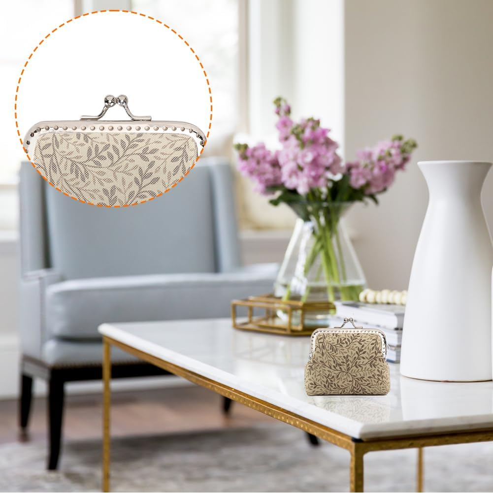 Lwuey 10PCS Purse Clasp, Purses Square Bag Kiss Clasps Metal Frame Lock Clip Bags Making Wallet Frames No Scratch Loose Gap Fashion Design 8.5Cm for Coin Wallets DIY Handle Bag Sewing Craft Supplies image number 1