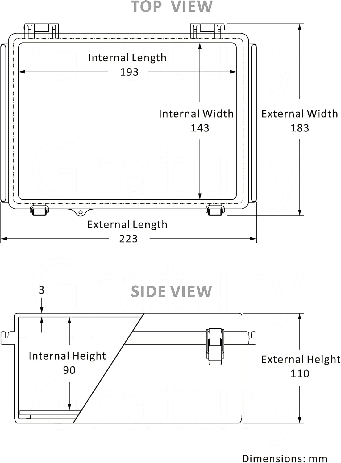Gratury Junction Box, IP67 Waterproof Plastic Enclosure for Electrical Project, Hinged Transparent Cover, Includes Mounting Plate and Wall Bracket 220&times;170&times;110Mm (8.6"&times;6.7"&times;4.3" TC)