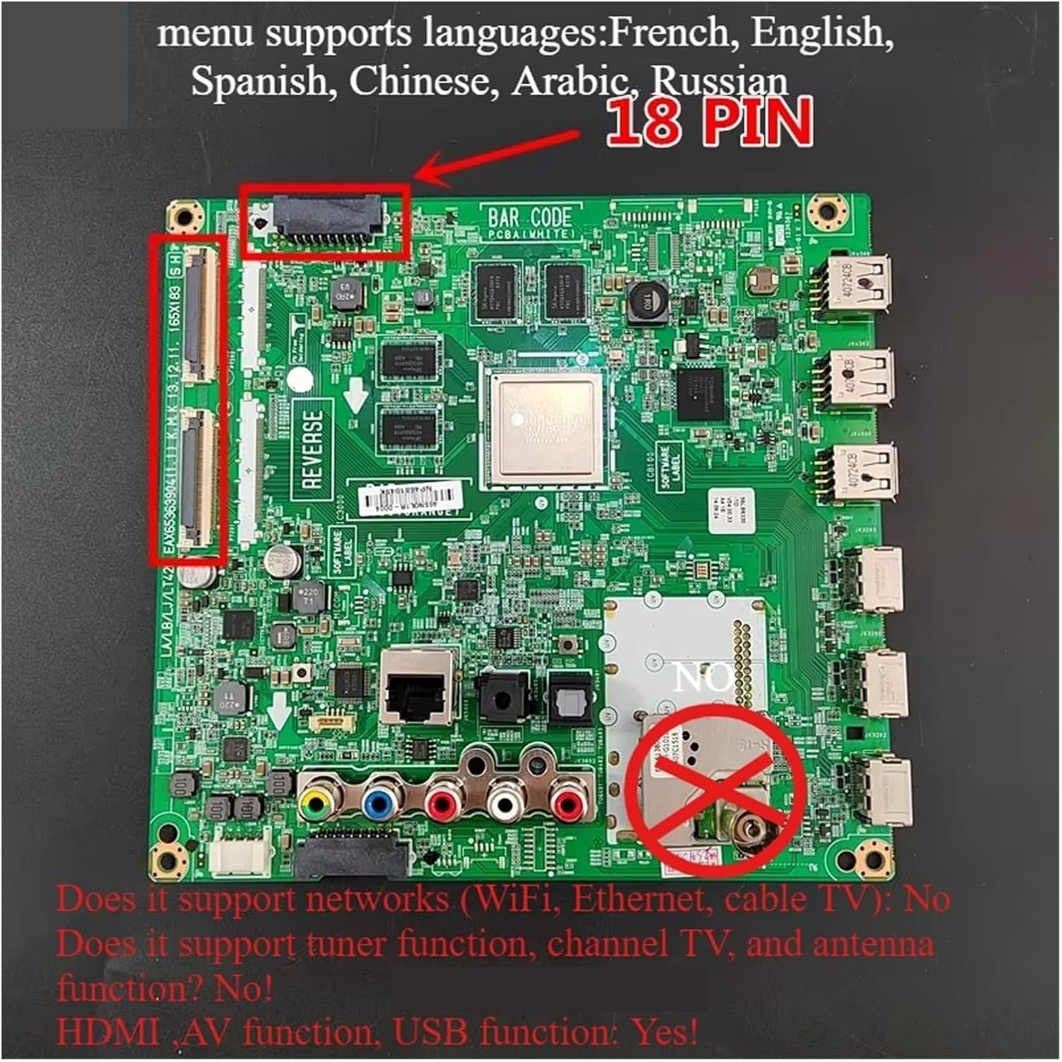 EAX65363904 Motherboard Accessories，Compatible for LG TV 55LB6300 42LB6300-UQ 47LB6500 47LB6500-UM 42LB6500 50LB6500 Main Board Repair Parts(50 Inch)