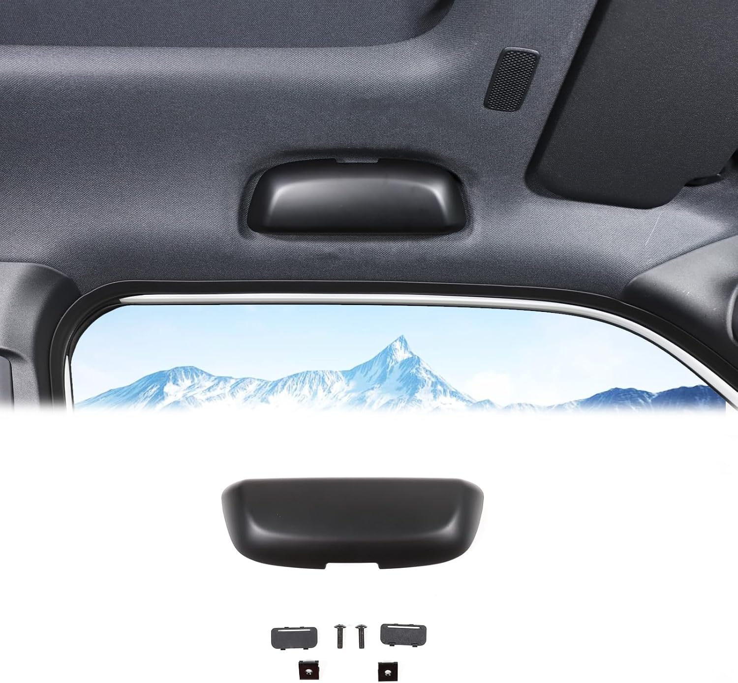 Heutamo Sunglasses Holders Compatible with Toyota Land Cruiser Prado 250 J250 LC250 2024 2025, ABS Glasses Holder Sunglasses Case Storage Box Replace for Overhead Roof Grab Handle (Black) image number 3