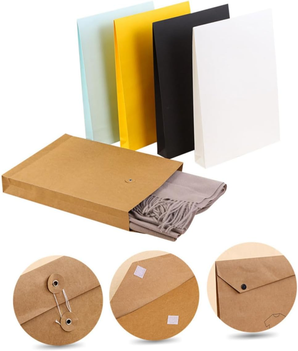 FUNOMOCYA 6Pcs White File Bag Paper Organizer Holder Document Carrier Bag for Office Stationery Clothes Packing Business Use image number 1