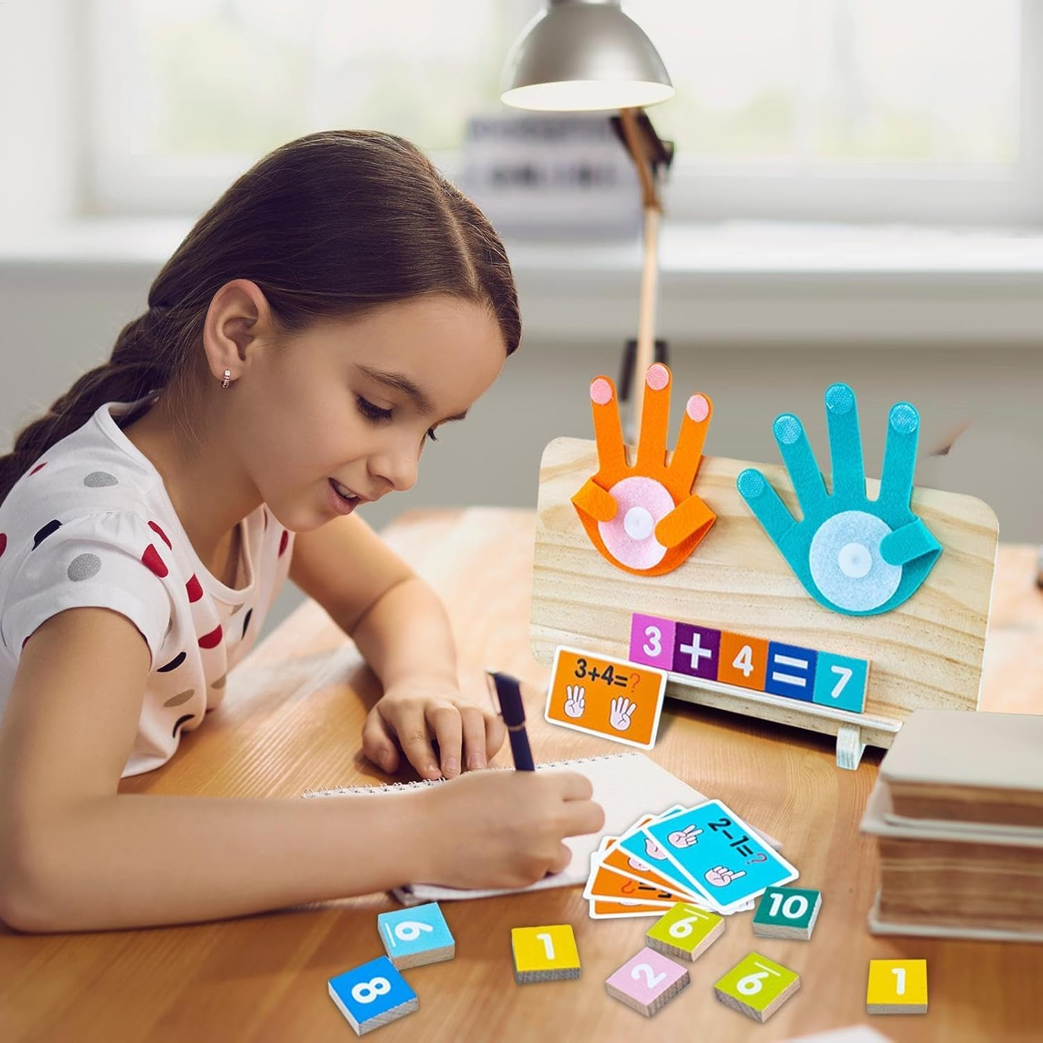 Montessori Preschool Educational Math Manipulatives Number Counting Blocks Toys for Kids Toddlers image number 3