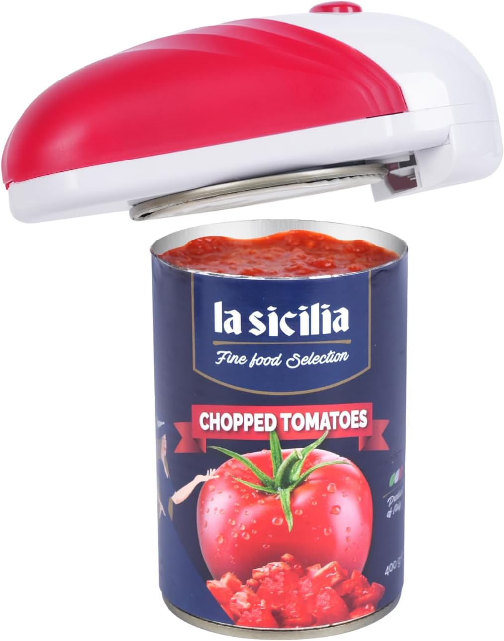 Electric Can Opener Kitchen Gadgets: One-Touch Automatic Can Opener Smooth Edge for Seniors - Safe Magnetic Catches Cover Hands Free Kitchen Appliances Opens Almost Any Can Red image number 1