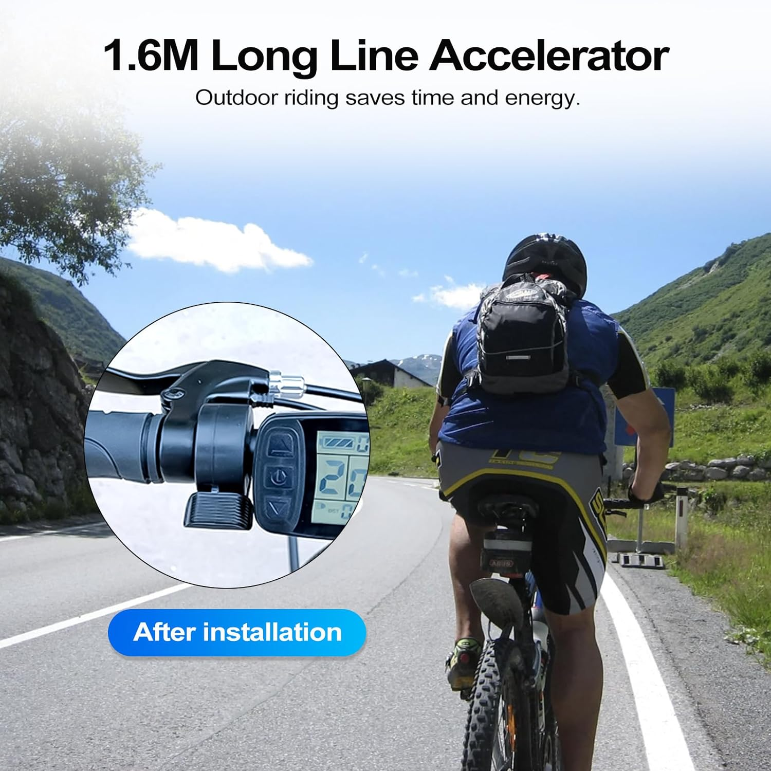 Thumb Throttle Ebike: Electric Scooter Throttle, Ebike Throttle, 7/8Inch (22Mm) Thumb Throttle Speed Control, 12V-72V Universal Controller for E-Bike Electric Scooters image number 4