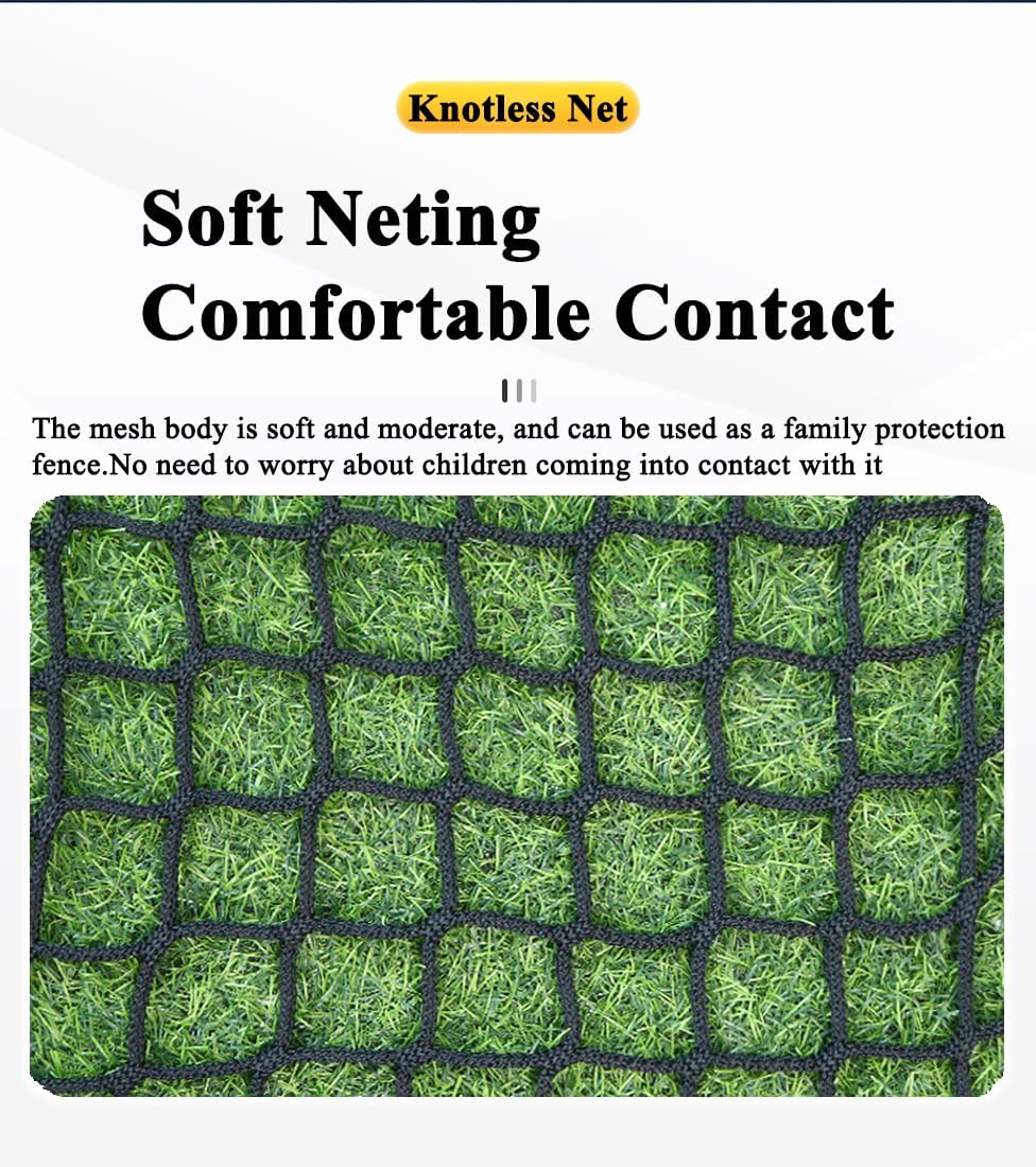 Safety Rope Net, Bunk Bed Safety Net for Children, Balcony Stair Railing Pet/Cat Net, Garden Fence Sports Net, Protective Net for Indoor and Outdoor Use (Size: 1 M X 4 M (3.3 Ft X 13.1 Ft), Colour