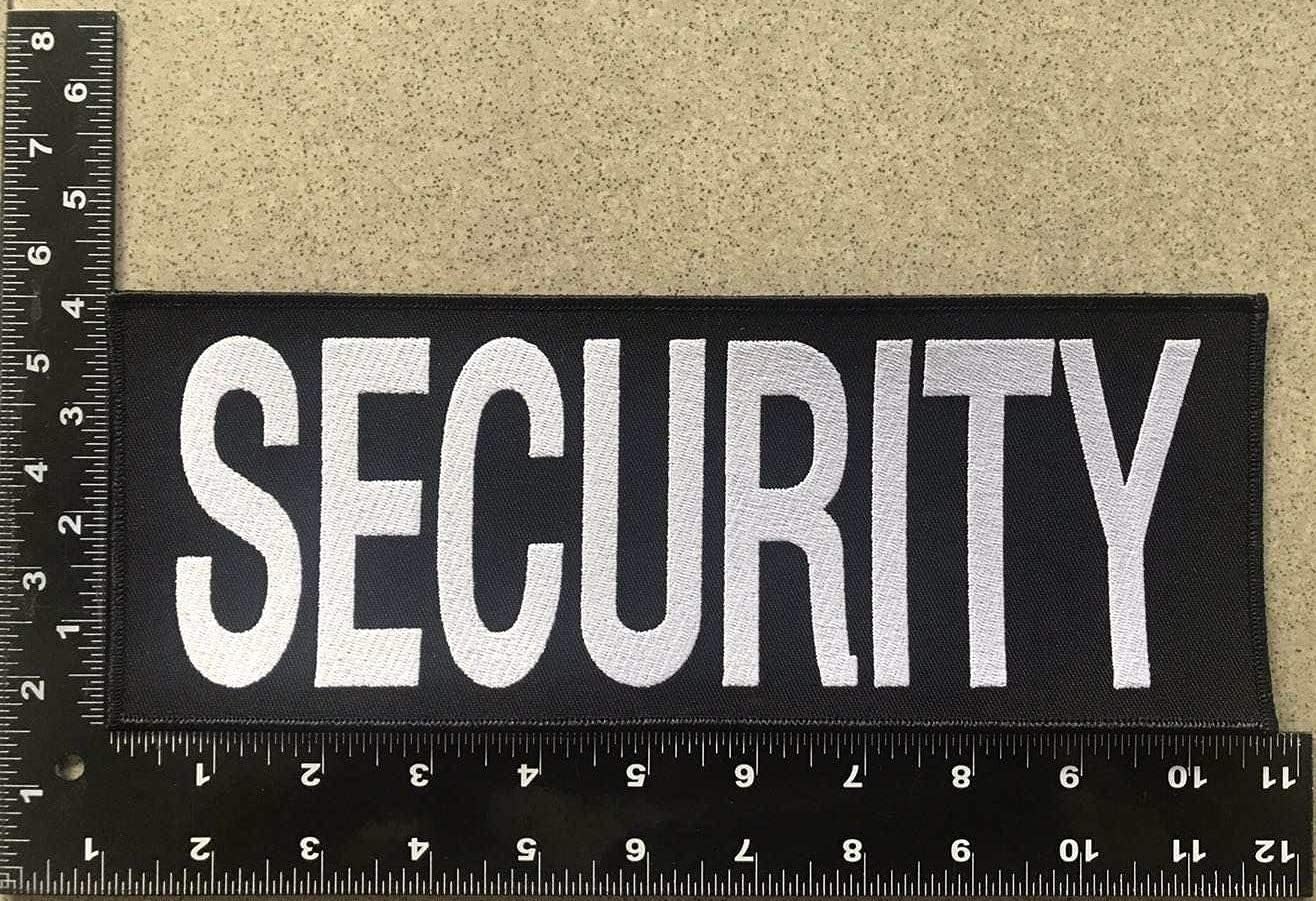 Regarmans 2Pcs Security Patches - Professional, Rectangular, Embroidered Letters - Black and White - Loop and Hook - 10.75" X 4", 5.75" X 2.5"