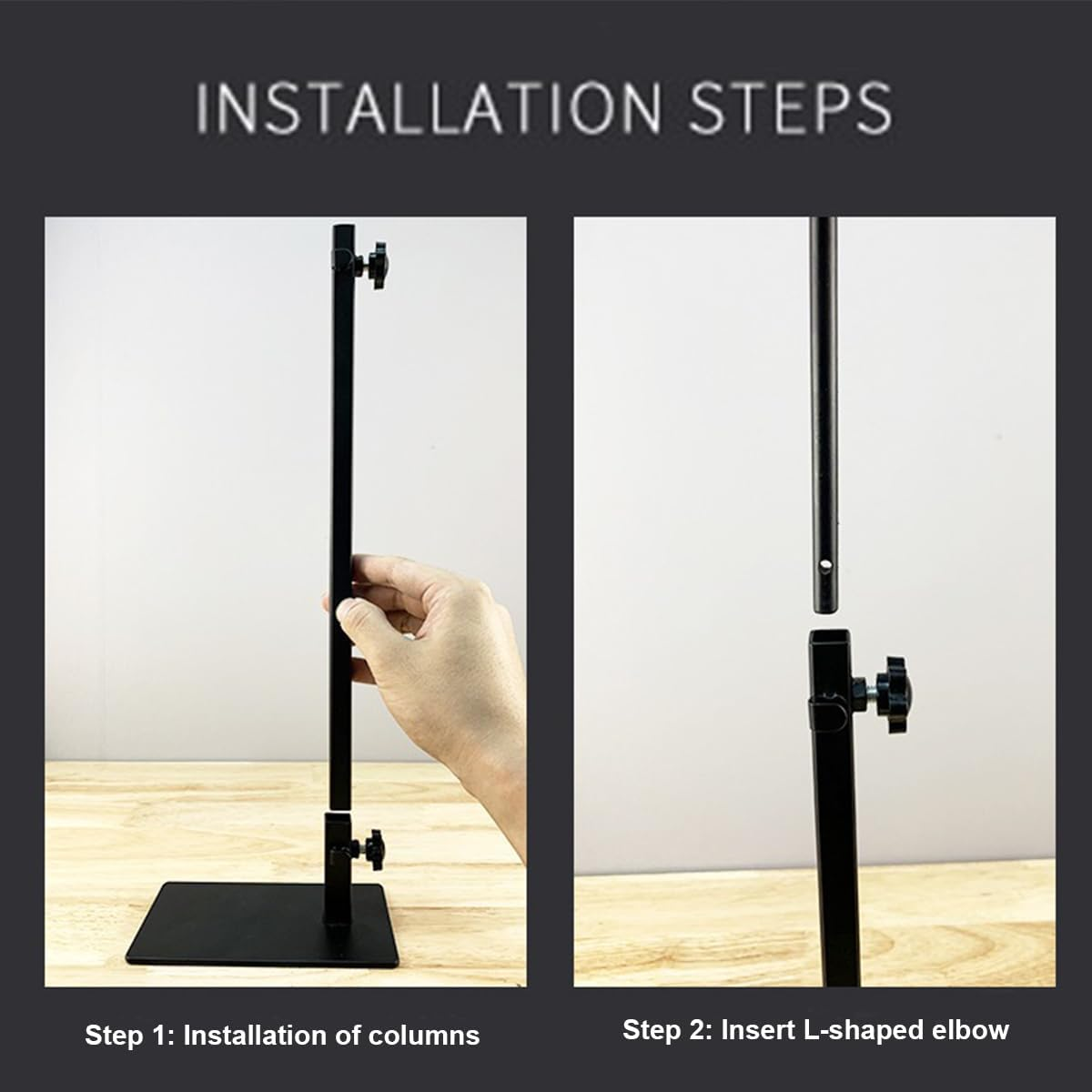 Reptile Lamp Stand,Adjustable 14-25.6" with Metal Floor Light Holder and Support Bracket for Basking Lamps,Reptile Terrarium Heating Lights& Dome Lampshade,Floor Light Holder,Domes Heat Lamp Bracket image number 5