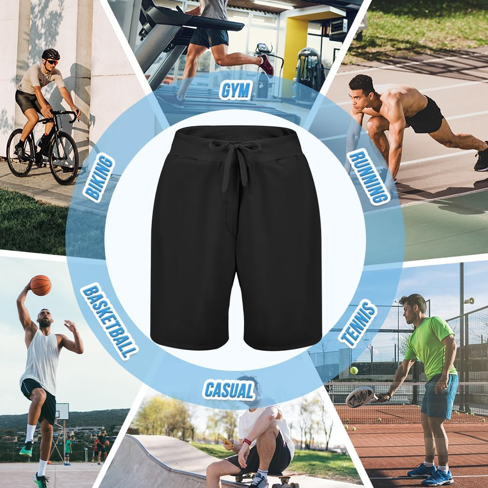 WOTOW Men'S Running Shorts with Liner, Quick Dry Athletic Shorts, Lightweight Outdoor Gym Workout Shorts with Towel Loop and Zipper Pockets image number 1