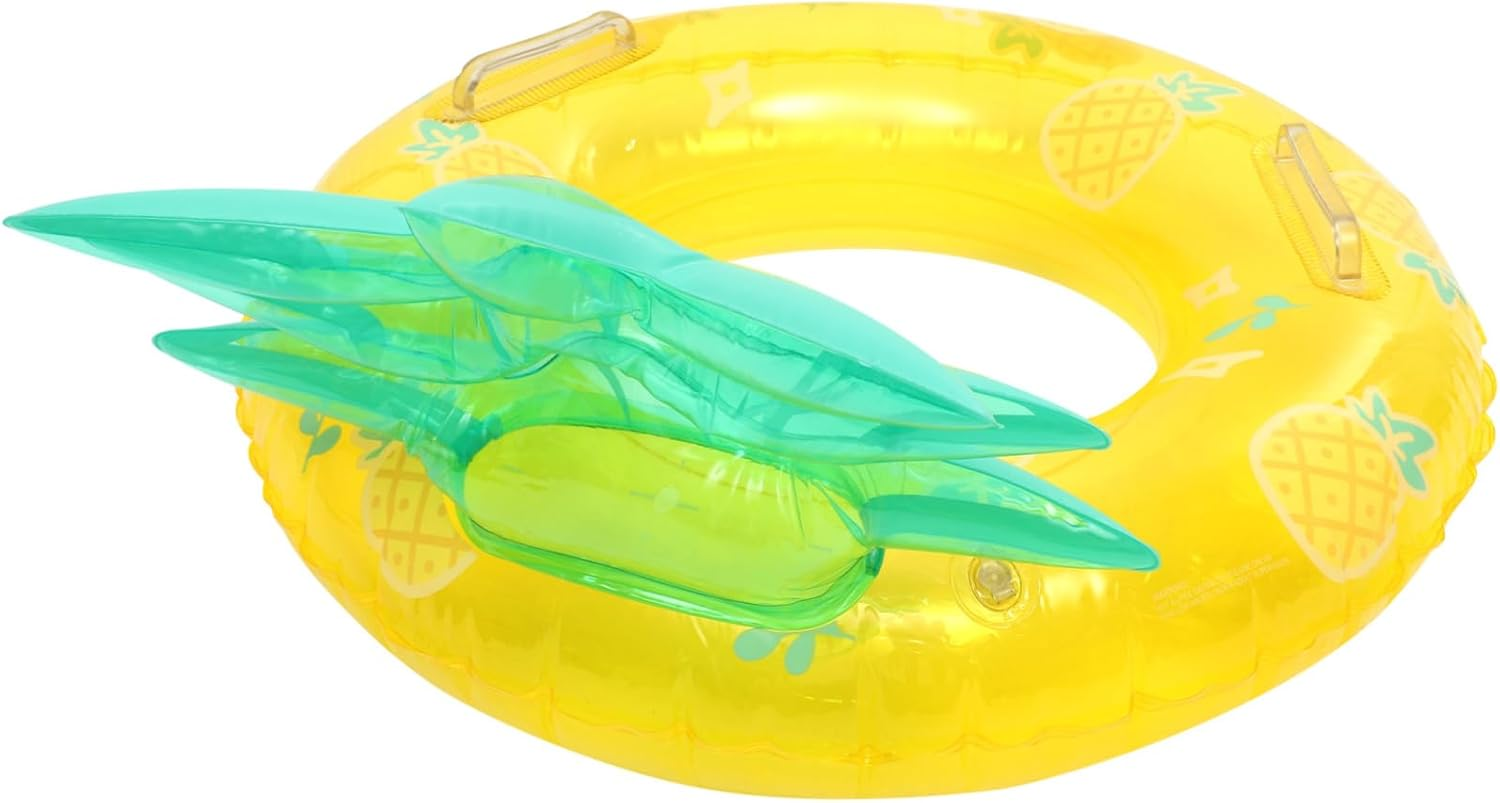 WOONEKY Pineapple Swimming Ring Inflatable Pool Swim Toy Kids Swim Ring Portable Swim Float Swim Accessory Swimming Supply Kids Float Ring Inflatable Swimming Ring Kid Toy Child Summer PVC image number 1