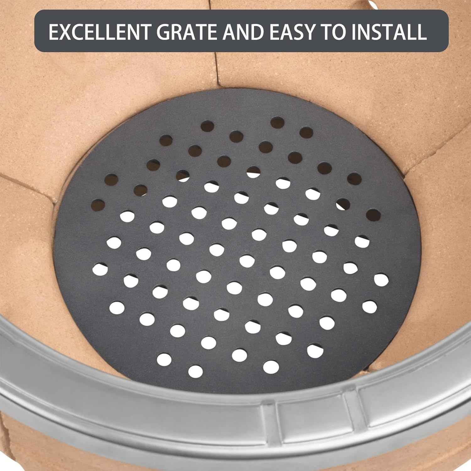 KJ-MFG23 Cast Iron Fire Grate for Kamado Joe 18 Inch Classic I II III Series KJ23RH KJ23RHC KJ23RHCI Grill Replacement Parts Charcoal Grate Bottom Plate Charcoal Smoker Grate Grill Accessories 1 Pack