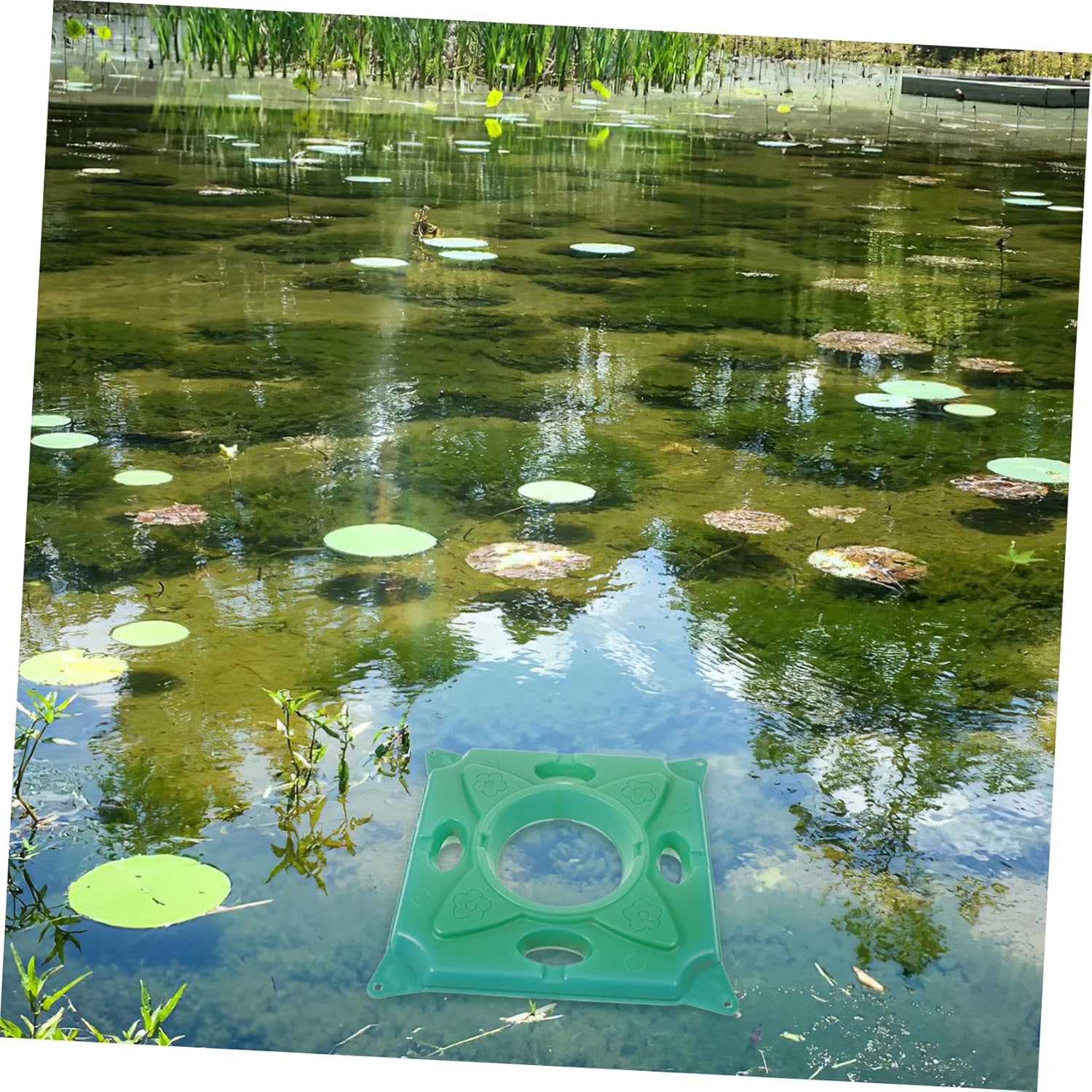 Floating Wetland Plant Raft Hydroponics Accessory 33X33X5Cm Artificial Aquatic Plant Island for Pond Ecosystem Gardening image number 3