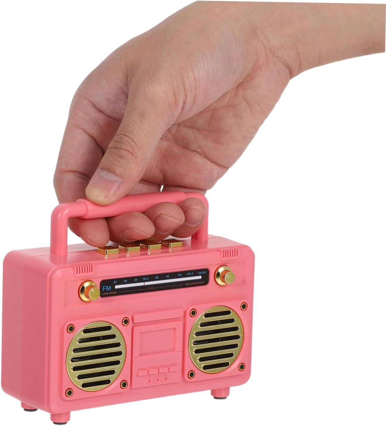 SECFOU Portable Mini Retro Speaker with Built Subwoofer Wireless Outdoor Radio for Camping and Travel Sturdy Battery for Compact Vintage Music Player for Home Desk Decor image number 4