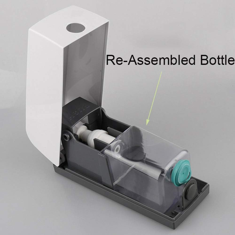 Lancoon Soap Dispenser Wall Mounted Single Head Dispenser, Gray Color Suitable for Family Bathroom Kitchen Hotel Commercial Place, Space Saving and ABS Durable 300Ml/10.56Fl.Oz - White image number 6