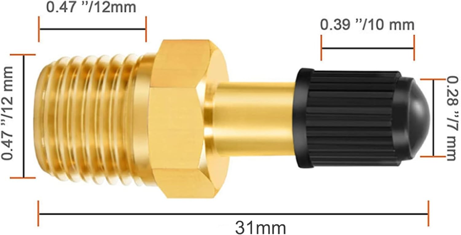 EFGTEK 1/4" NPT Tank Valve, Anti-Corrosion Brass for Schrader Valve with 1/4" Male Npt,Using for Air Compressor Tanks image number 3