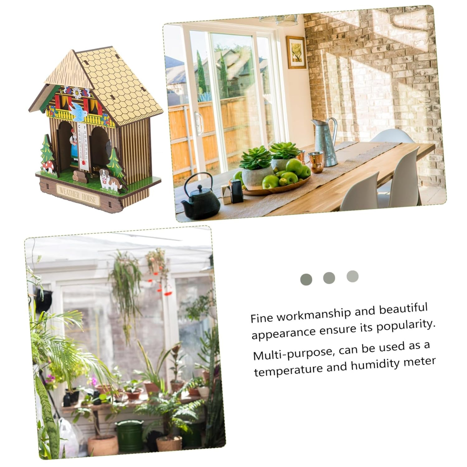 UPKOCH Wall Thermometer Humidity Indoor Outdoor Weather House Hanging Barometer Dual Function Temperature Humidity Gauge for Patio Garden Random Color image number 2