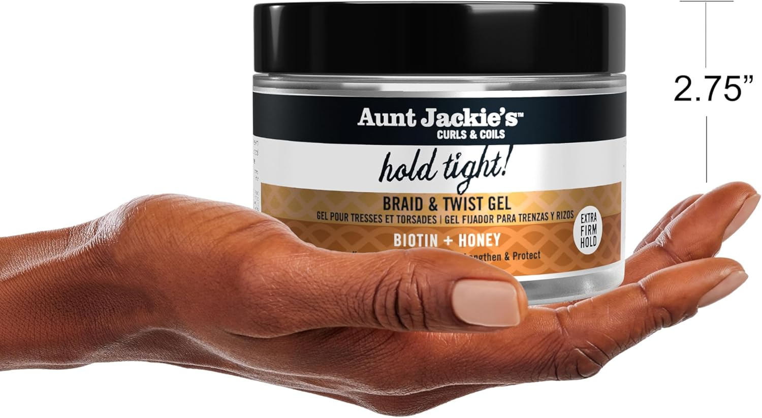 Aunt Jackie'S Hold Tight Braid & Twist Gel with Biotin and Honey, Extra Firm Hold, 213G image number 4