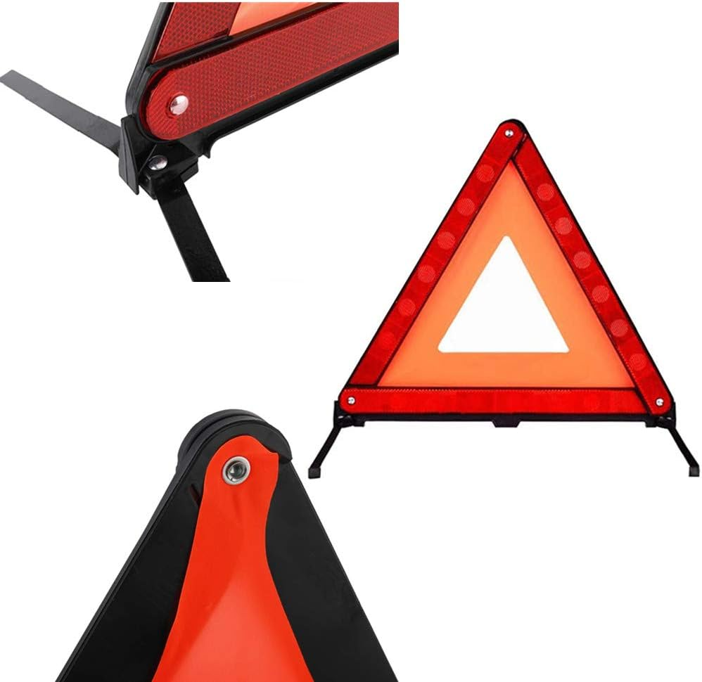 Reflective Triple Triangle Car Warning Sign Roadside Hazard Sign Emergency Breakdown Board, Safety Triangle Warning Kit, Foldable Car Roadside Emergency Kit image number 3