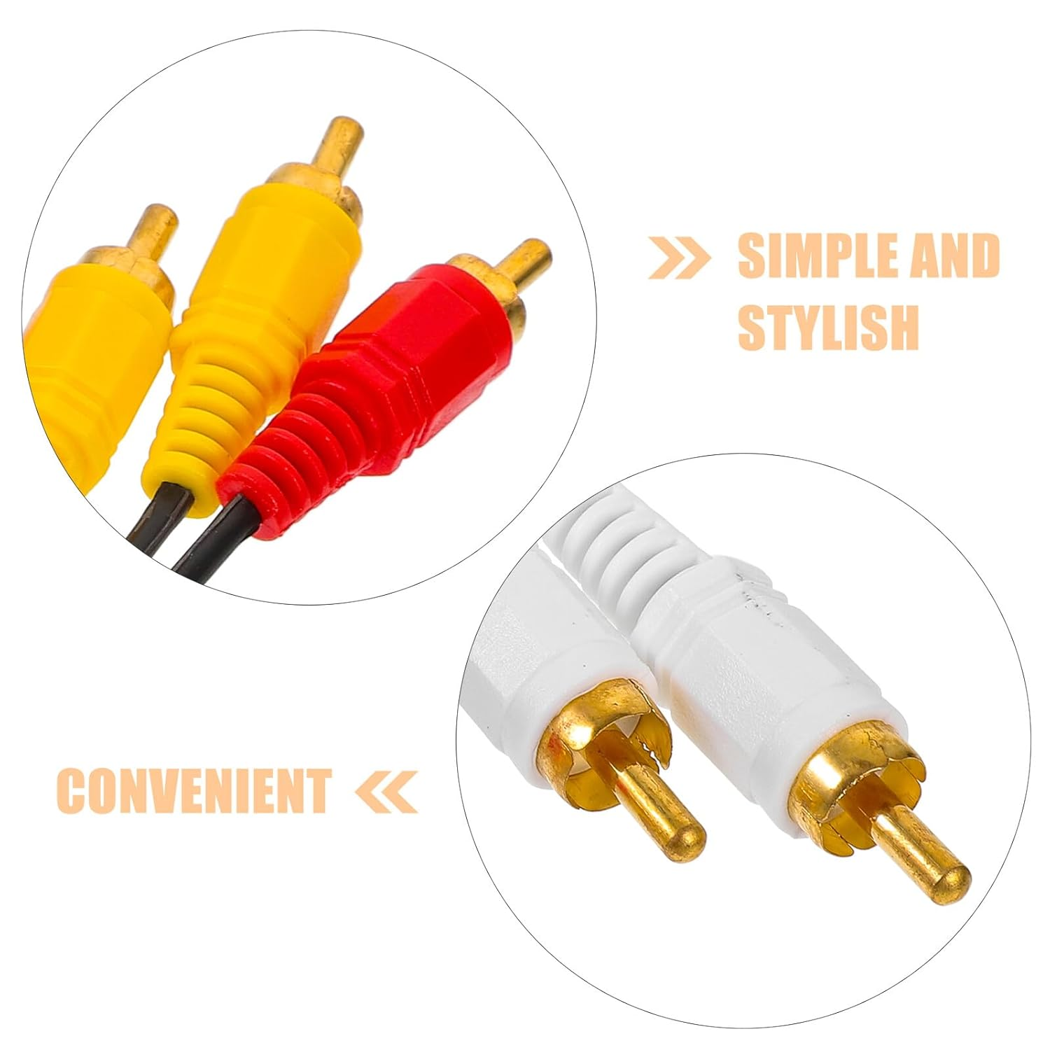 DECORNIJIA to Stereo Av Cable Male to Male Tv Cord for DVD Vcd Box Connection PVC Copper Audio Video Wire with Stable Signal Transmission Replacement Av Wire for Home Entertainment image number 5