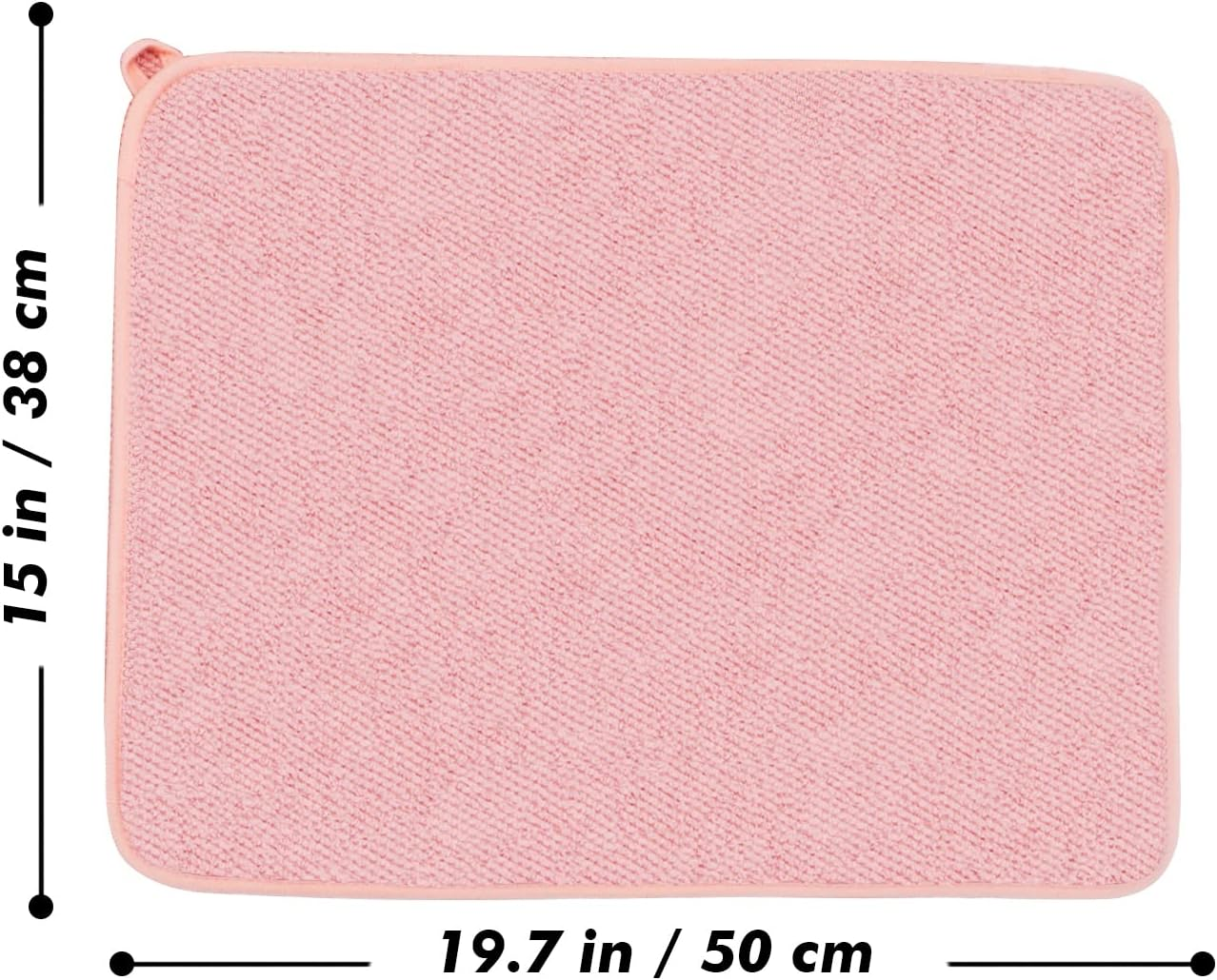 Dish Drying Mat for Kitchen Counter, Microfiber Dish Drying Pad 2 Pack Large Size Absorbent Dishes Drainer Mats (Pink) image number 1