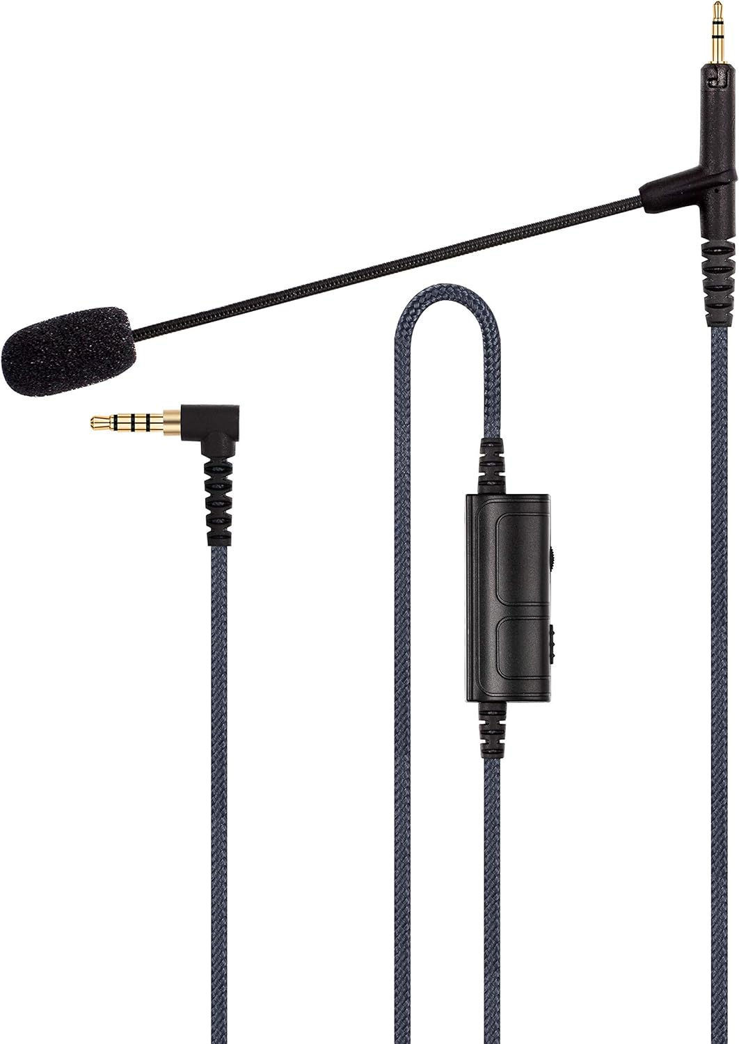 Boompro Gaming Mic - Boom Microphone for Playstation PS4, Xbox One, PC - Compatible with Sennheiser HD598, HD599 Headphones with Volume Control (150CM)