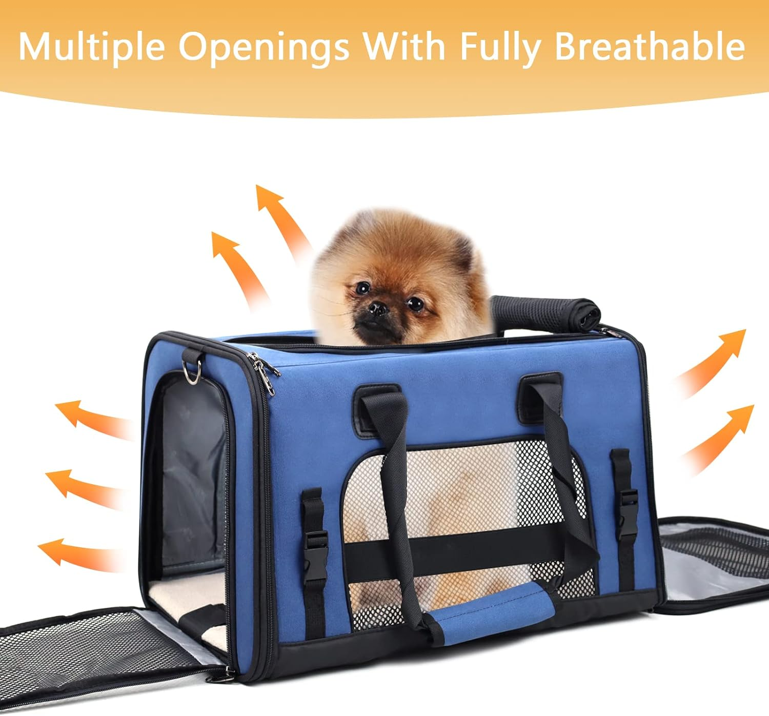 Soft Side Pet Carrier, Cat Carrier Bag, Pet Carrier Bag for Small Dog Cat, Portable Bag Carrier for Small to Medium Cat and Small Dog,Cat Carrier 47L X 31W X 30H Centimetres image number 5