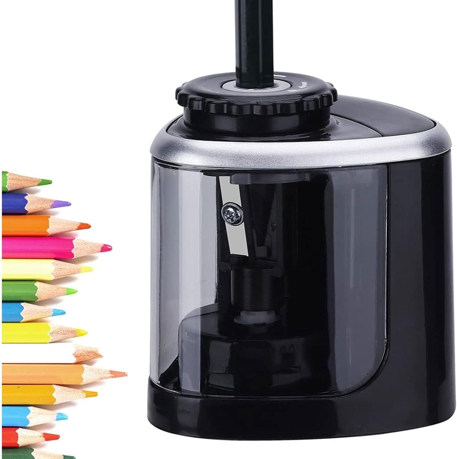 Annuoyi Electric Pencil Sharpener,Pencil Sharpener with Durable Blade to Fast Sharpen, Battery Operated Automatic Sharpener for No.2/Colored Pencils(6-8Mm), School/Classroom/Office/Home image number 1