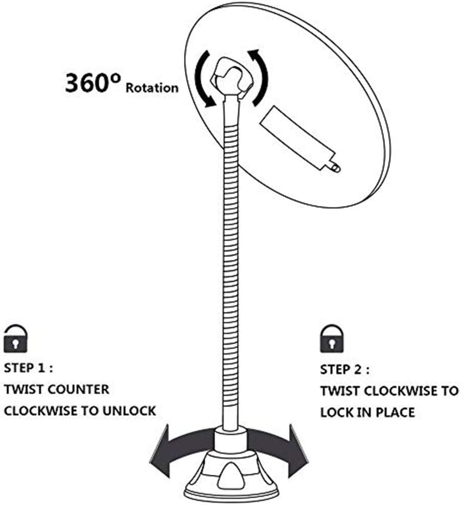 TOP4EVER 8" Magnifying Mirror with Light Lighted Makeup Mirror with Magnification ，Flexible Magnifying Mirror with Suction Cups image number 3
