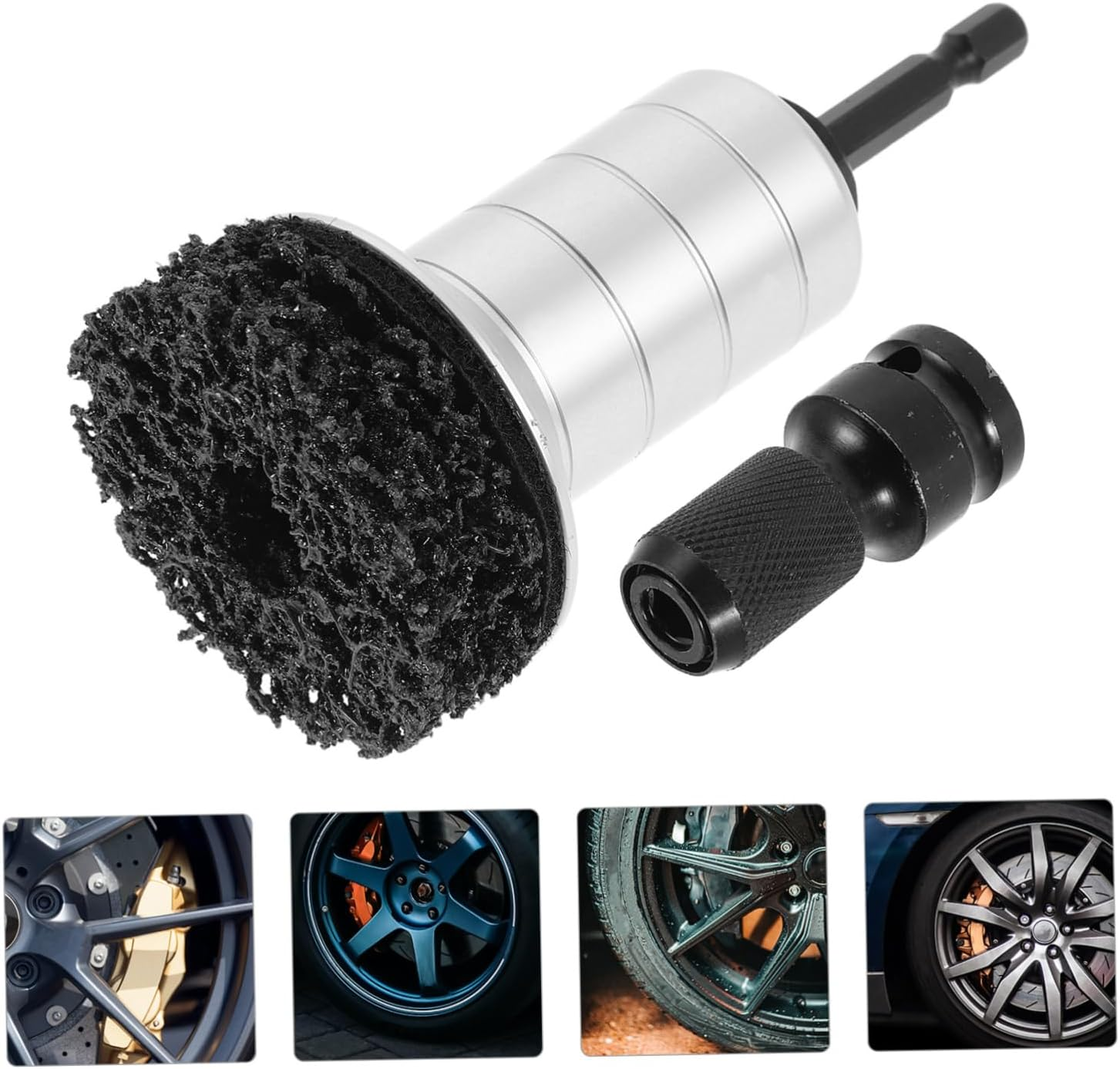 HORIALENCE Wheel Hub Rust Tool Kit Efficient Automotive Hub Cleaner for Brake Disc and Wheel Rim Maintenance Polishing Pad image number 4