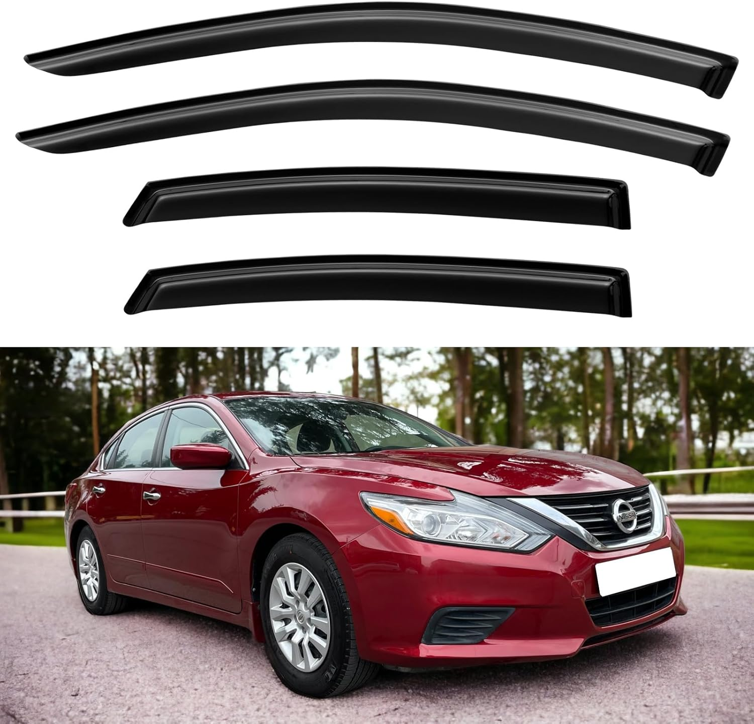 Window Visors Rain Guards Shield for 2003-2008 Toyota Corolla, Out-Channel Window Vent Wind Deflectors Visors Shades for 03-08 Corolla image number 2