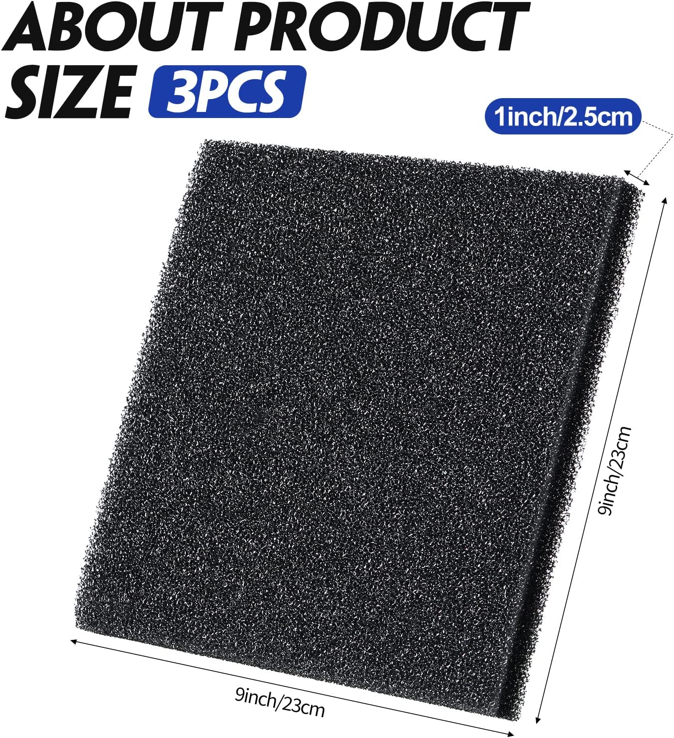 Tondiamo 3 Pieces Aquarium Sponge Filter Pad Media Cut to Fit Foam for Fish Tank Filters Replacement Fish Tank Cleaner Open Cell Foam Sponges for Dishes image number 3