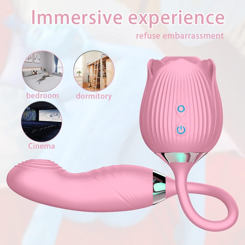 Sex Pleasure Toy for Womens Suck & Lick Memoriesh Rose Tongue Rechargeable Clitorals Sucking&Vibrating Machine Adult Toy for Women Couples 10 Mode Nipple Sucker G Sucking Toys for Women image number 1