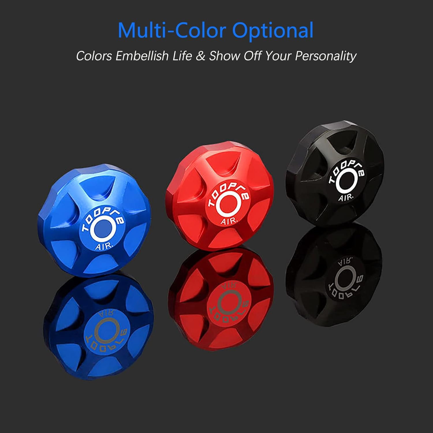 ALEOED Bicycle Front Fork Cap Suspension Cover Aluminum Alloy Air Gas Shoulder Cover Valve Protector Parts for Mountain Bike Road Bike Mtb(Blue) - Black image number 4