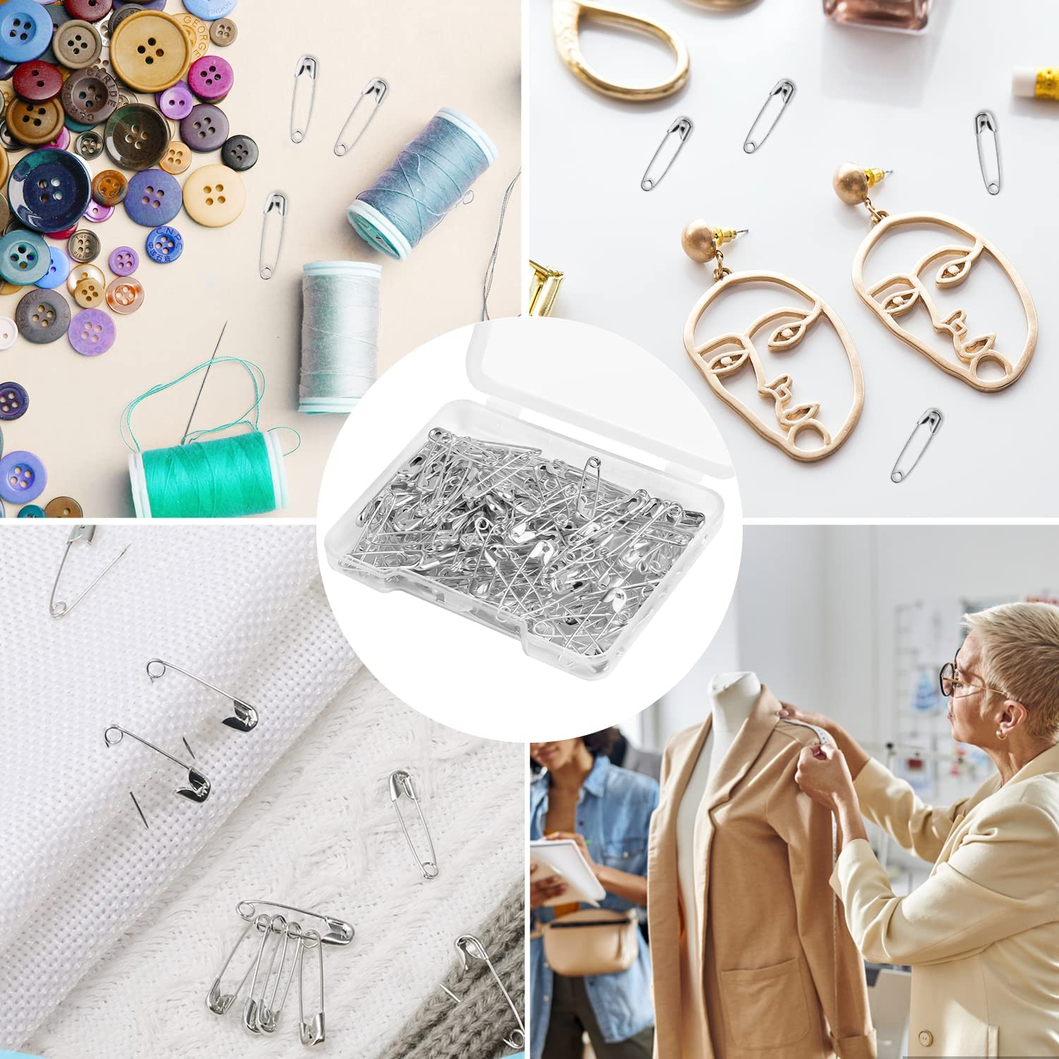 150Pcs Safety Pins, 19Mm Mini Safety Pins for Clothes Metal Safety Pin for Clothing Sewing Handicrafts Jewelry Making (Silver) image number 3