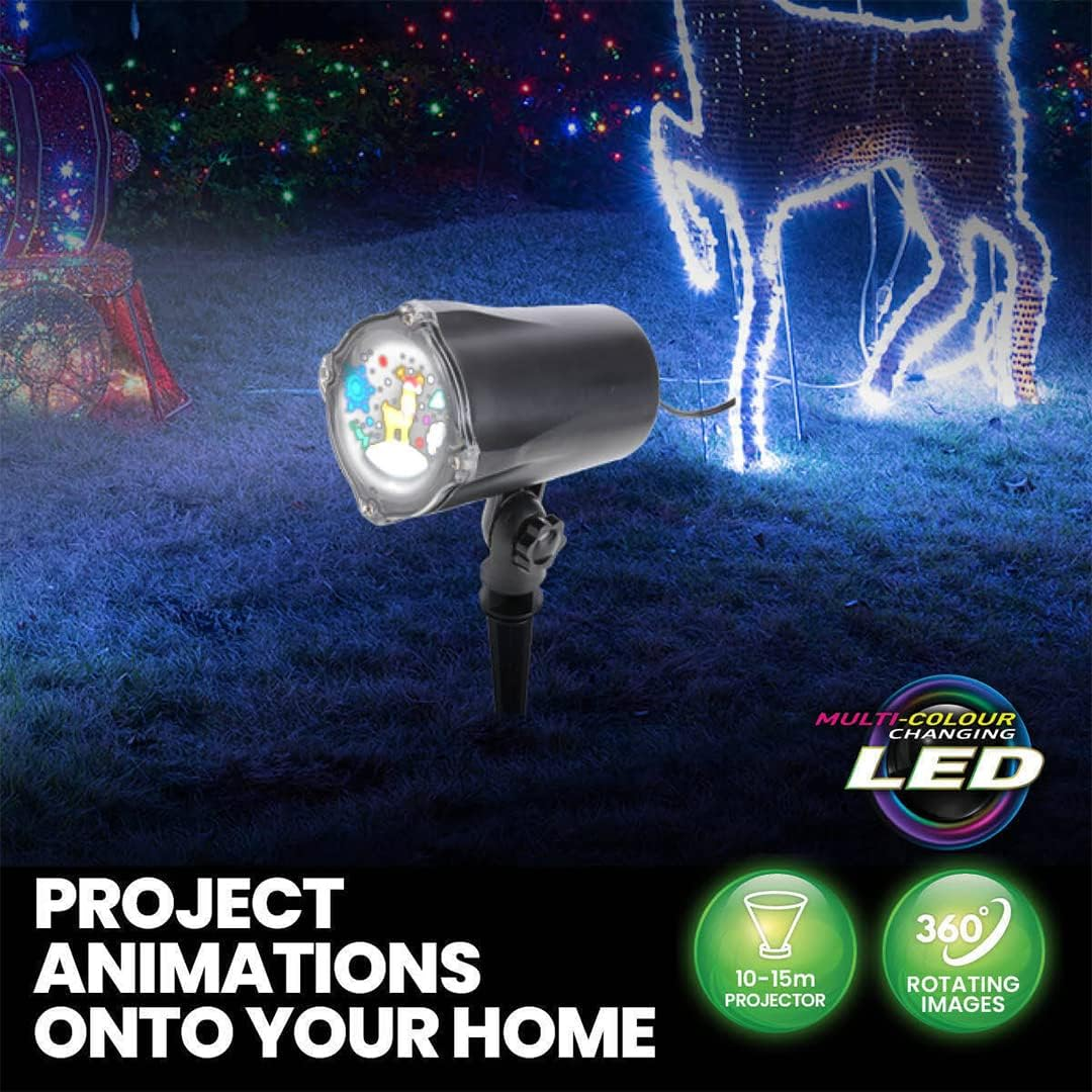 [2PK] SAS Christmas Themed Rotating Projector - 360 Degree Rotation, Low Voltage Energy Efficiency, Indoor/Outdoor Use - Add Life to Your Exterior - 18.5 Cm X 13.5 Cm image number 3