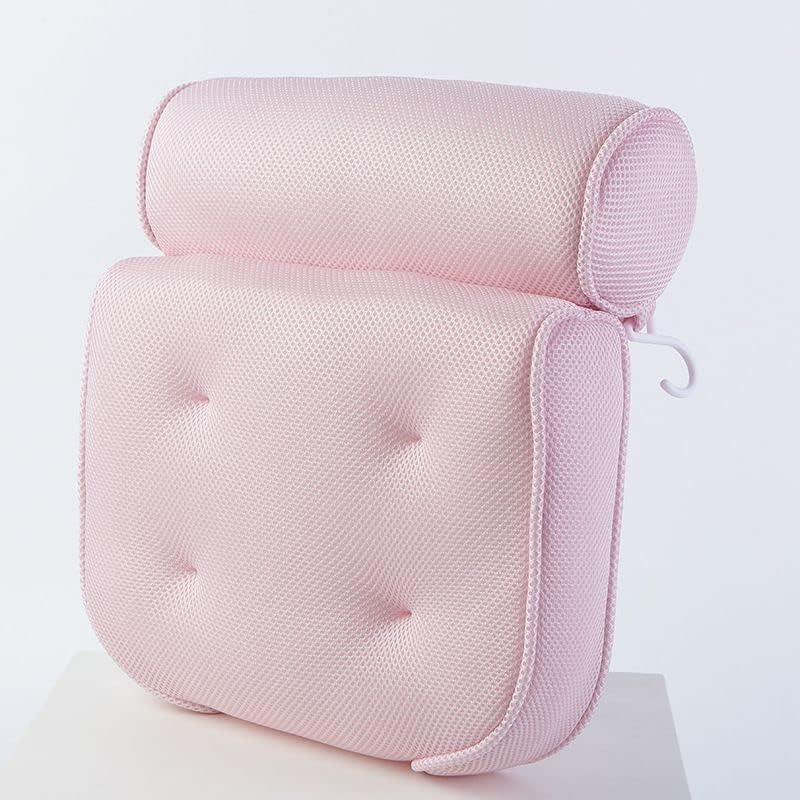 Bath Pillow, Bathtub Pillow for Tub Neck and Back Support with 6 Non-Slip Suction Cups, Ergonomic Bath Tub Pillow Headrest, Luxury Bath Accessory Spa Gifts for Bathtub, Hot Tub (Pink) image number 3