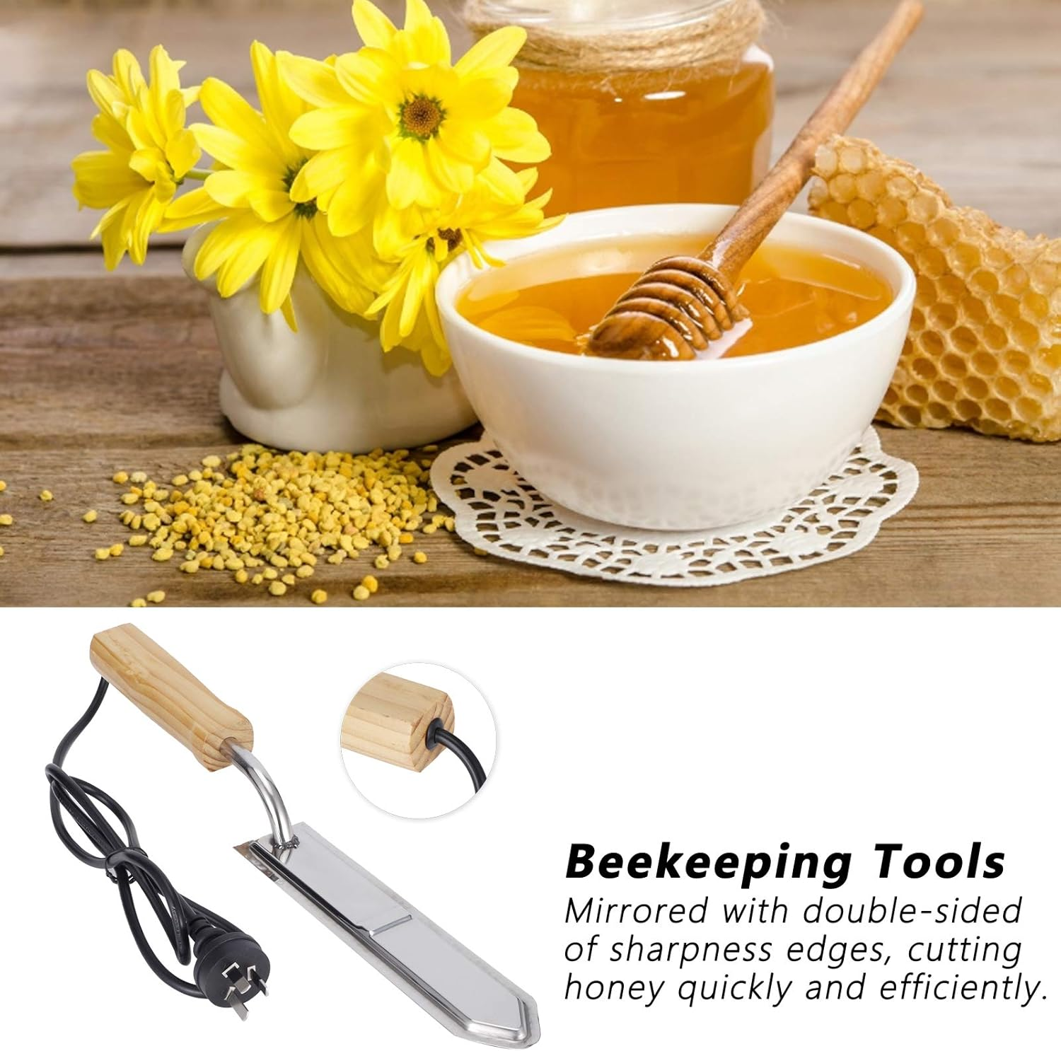 Electric Honey Cutter, Stainless Steel Uncapping Hot Knife Electric Honey Scraper, for Uncapping Knife Beekeeper Honey Beekeeping image number 5