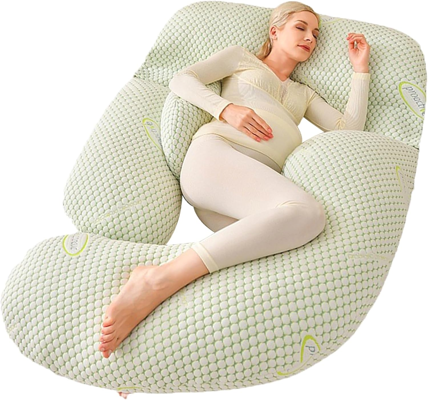 Pregnancy Sleep Pillow G-Shape Maternity Full Body Pillow Back, Tummy, Legs, Buttocks Full Body Support Maternity Sleep Pillow Removable Coat image number 4