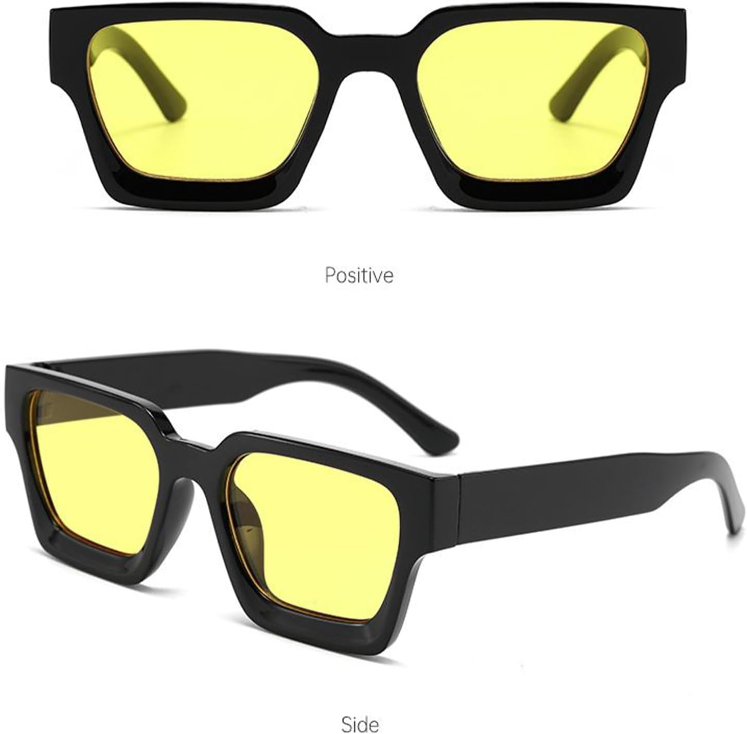 Uoqpty Square Sunglasses, Vintage UV Glasses, Ergonomic UV 400 Square Frame Sunglasses for Vacation, Beach, Driving, Festival, Outdoors - Gray image number 5