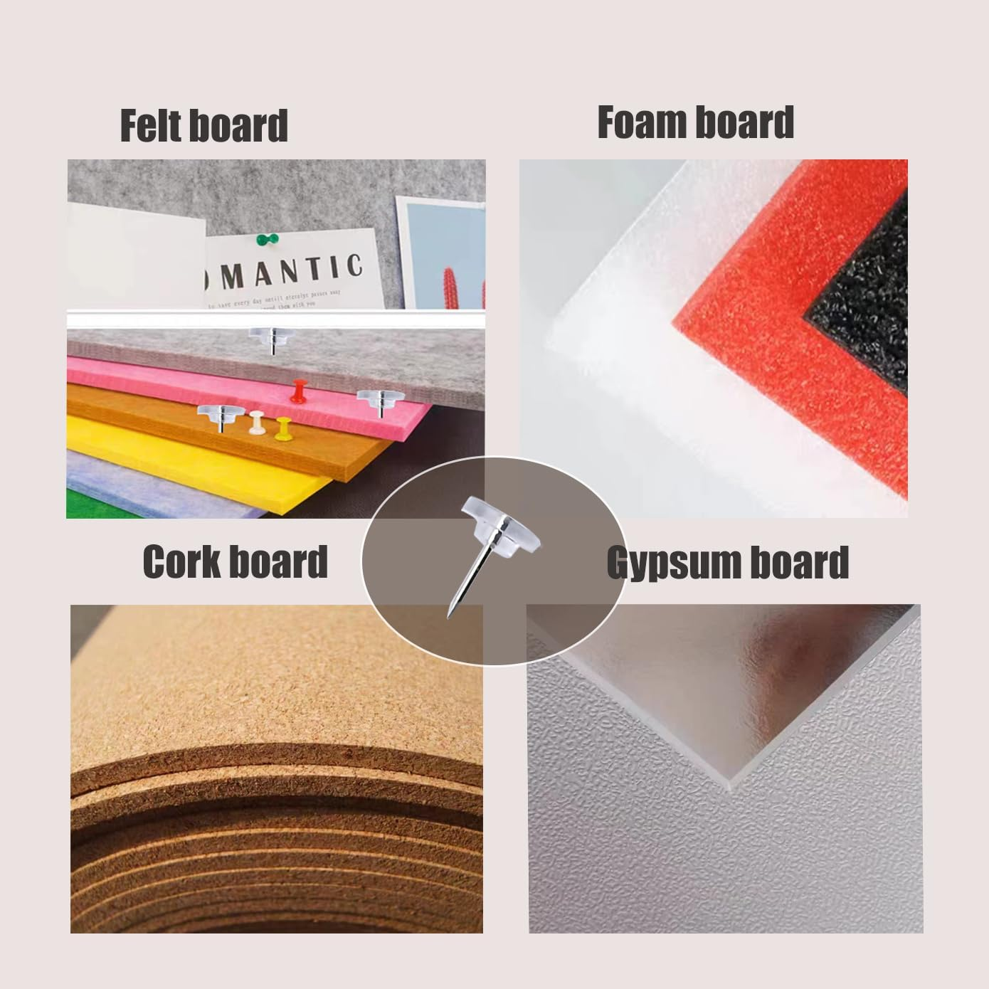 Zanxiny 200Pcs Push Pins,Clear Push Pins, Map Tacks, Clear Thumb Tacks for Cork Board Flat Head Thumb Tacks for Bulletin Board Posters Photos Postcards Maps Office Home Decorative image number 3