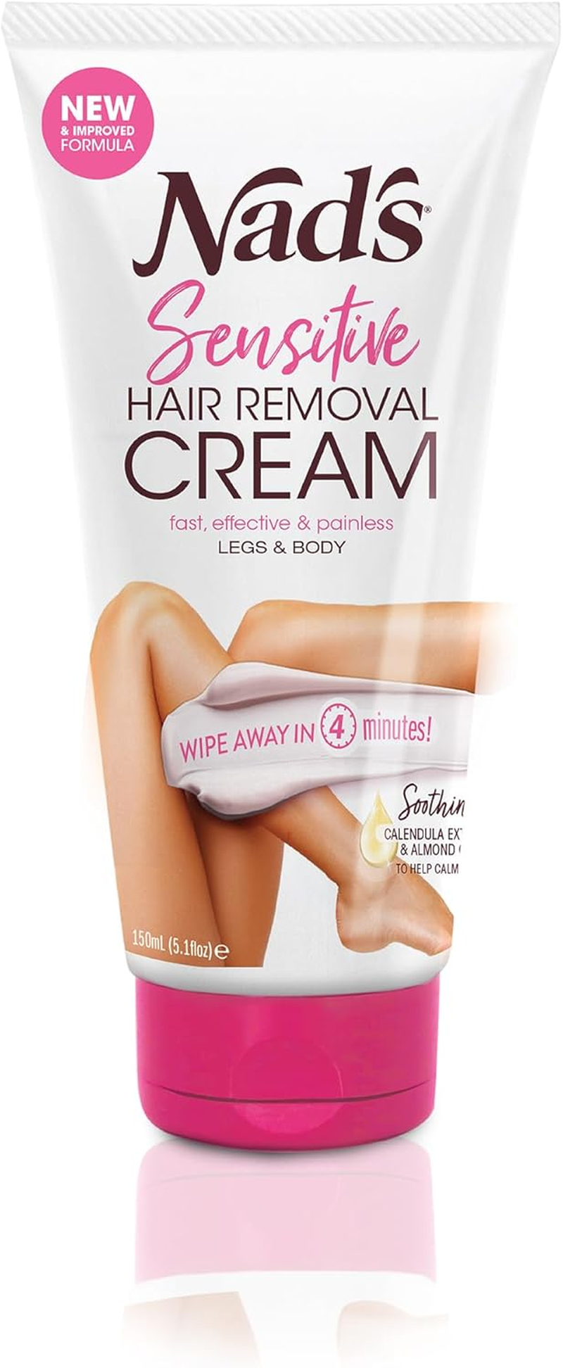 Nad'S Sensitive Hair Removal Cream for Body and Legs, 150Ml image number 2