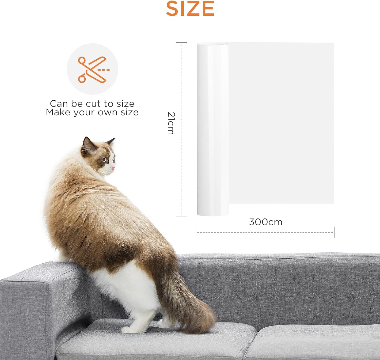 Aiqinu Scratch Protection Sofa Cat, 21 Cm X 3 M anti Scratch Film for Cats, Scratch Protection Door Dog, Furniture Protector for Furniture Couch Door Wall Scratch Repellent from Cats Dogs image number 5